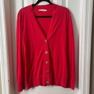 Tory Burch Women's Red Cardigan Sweater
